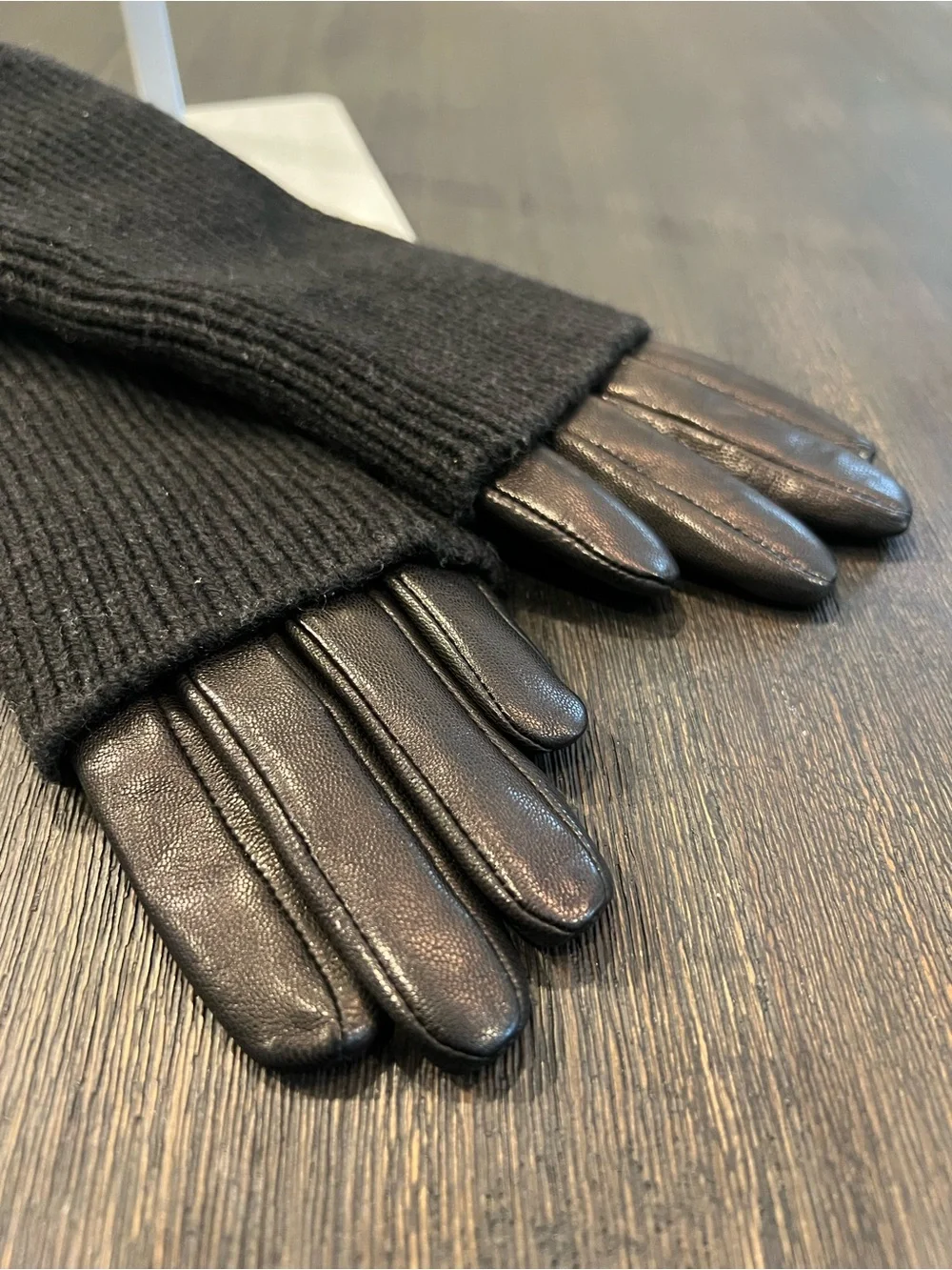 NWT AllSaints Black Cuff Leather Glove Size Small